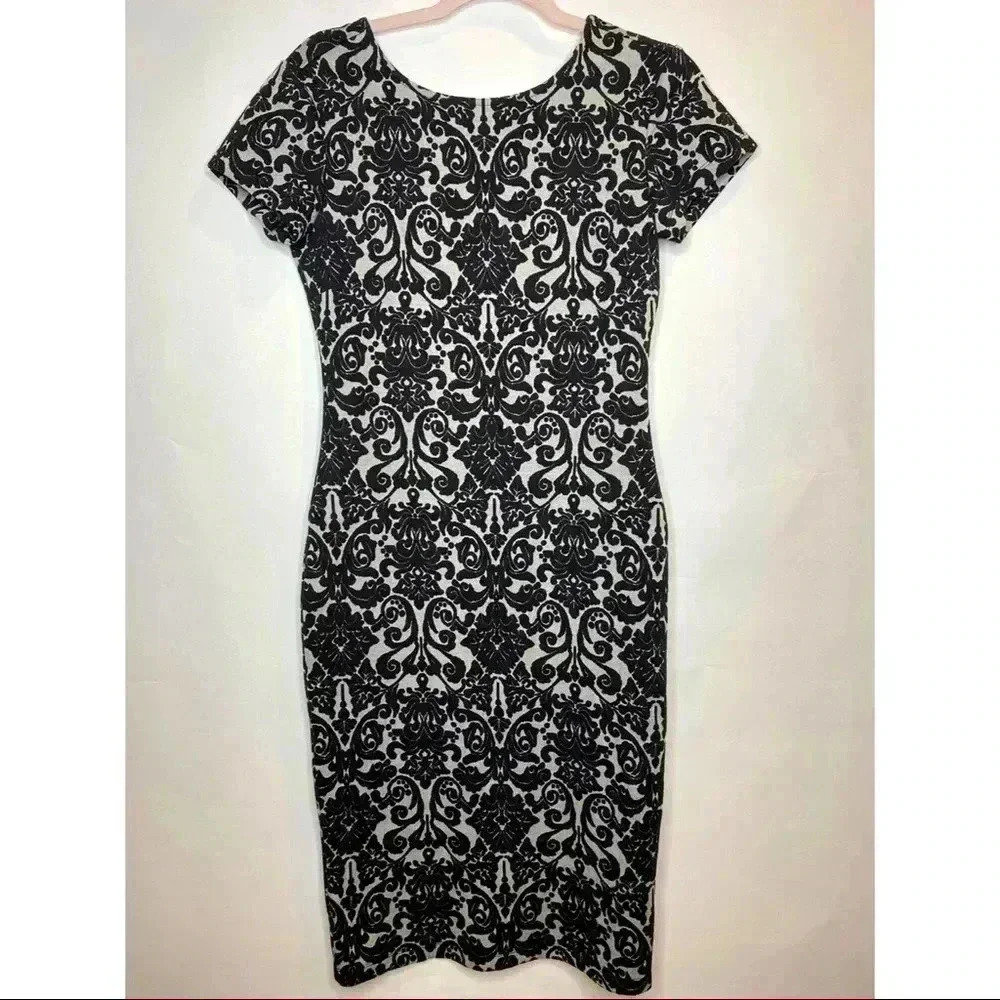 💃🏻Felicity & Coco Grey Black Print Bodycon Dress​​